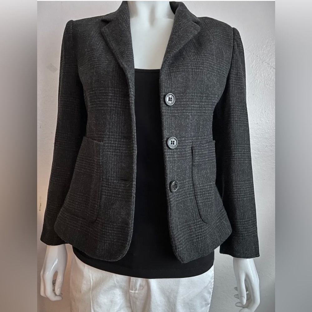 See By Chloe Wool Blazer size 8 plaid Black With Gray Color